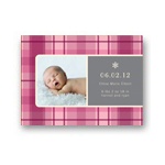 Playful Plaid in Pink -- Christmas Birth Announcements