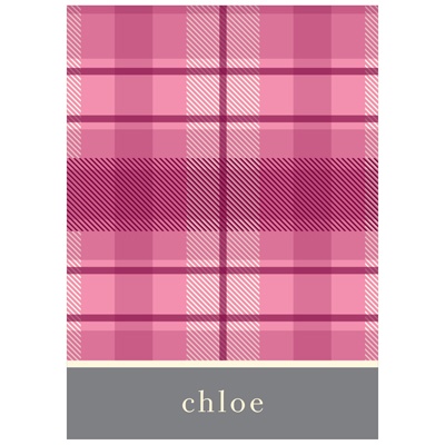 Playful Plaid in Pink -- Christmas Thank You Card