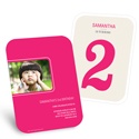 Bold Numbers in Pink -- Kids Birthday Party Invitations