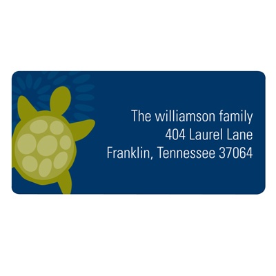Sea of Turtles in Blue -- Kids Address Labels