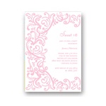 Curled Up in Elegant-- Sweet 16 Party Invitations