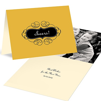 New Year's Cheers in Yellow -- Photo New Year's Cards
