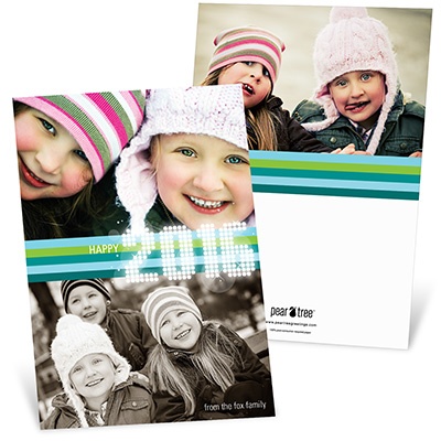 THE GOLDEN TICKET -- BOY PHOTO BIRTH ANNOUNCEMENT, 2in. x 4in. Folded Holiday Card