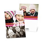 Bright Lights and Stripes -- Pink Happy New Year's Card