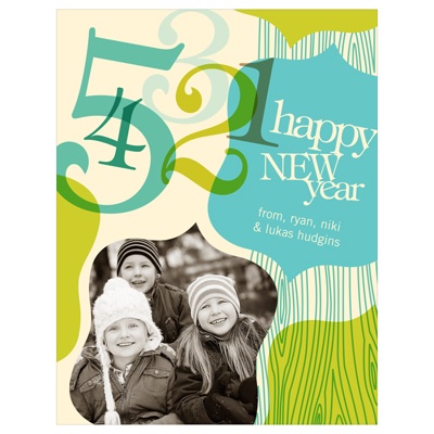 Countdown in Blue -- Happy New Year's Card
