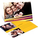 Streamers and Stripes -- New Year's Horizontal Postcard