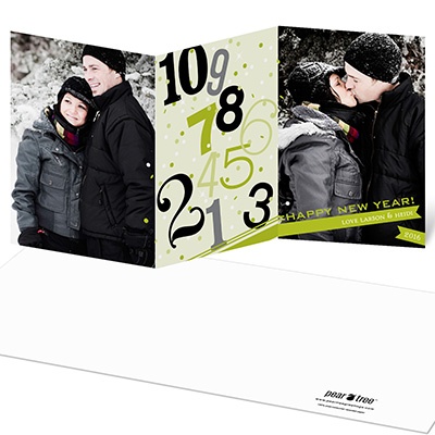 THE GOLDEN TICKET -- BOY PHOTO BIRTH ANNOUNCEMENT, 2in. x 4in. Folded Holiday Card
