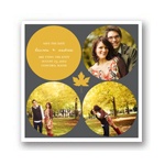 Circles and Leaf -- Fall Save the Date Cards