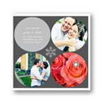 Circles and Snowflake -- Winter Save the Date Cards