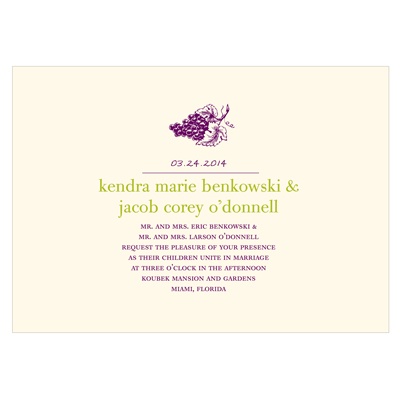 Simply Vineyard -- Grape Wedding Invitations
