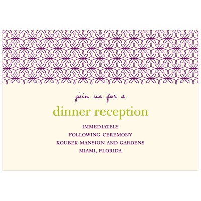Trendy Vines -- Wedding Reception Cards