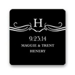 Flourished Monogram -- Wedding Favor Stickers