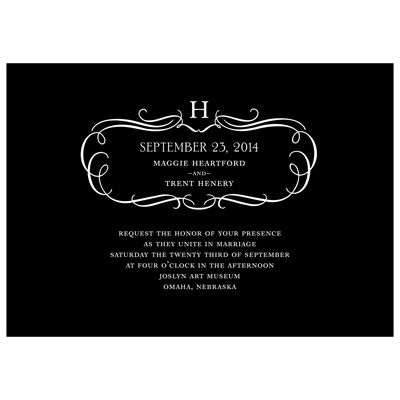 Flourished Monogram -- Fancy Wedding Invitations
