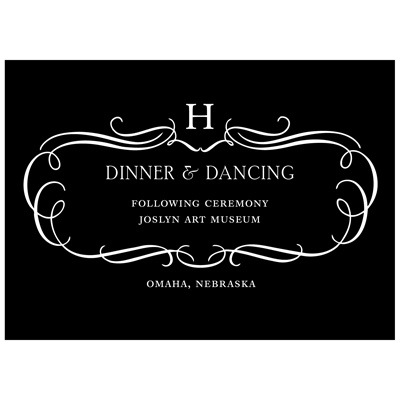 Flourished Monogram -- Fancy Reception Cards