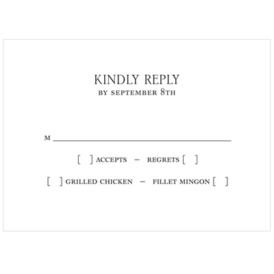All About the Menu -- Reply Cards