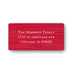 Designs in Wood -- Red Christmas Address Label