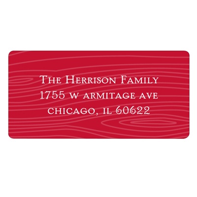 Designs in Wood - Red Christmas Address Label