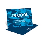 Cool Camouflage in Blue -- Kids Valentine's Day Card
