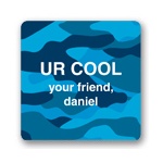 Cool Camouflage in Blue -- Valentine's Day Personalized Stickers