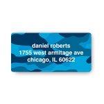 Cool Camouflage in Blue -- Valentine's Day Address Labels