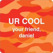Cool Camouflage in Orange -- Valentine Gift Tags