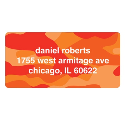 Cool Camouflage in Orange -- Valentine's Day Address Labels