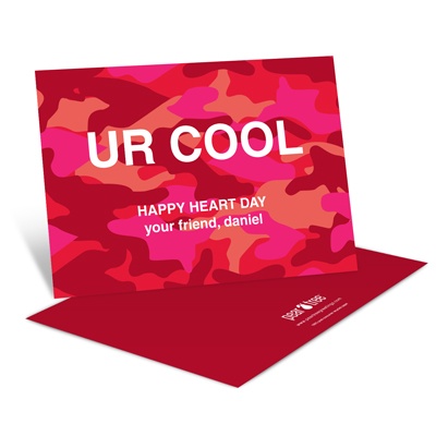 Cool Camouflage in Red -- Kids Valentine's Day Card