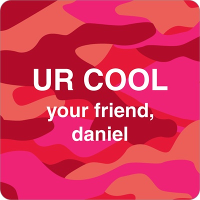 Cool Camouflage in Red -- Valentine's Day Personalized Stickers