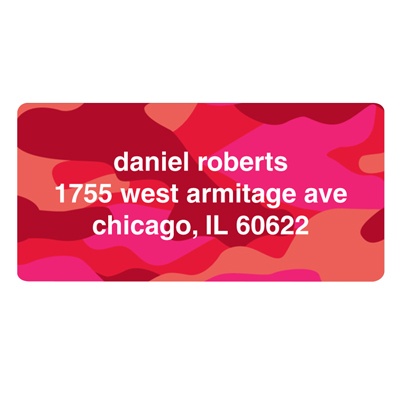 Cool Camouflage in Red -- Valentine's Day Address Labels