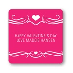 Flowing Hearts -- Valentine's Day Personalized Stickers