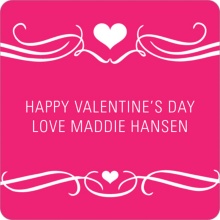 Flowing Hearts -- Valentine's Day Personalized Stickers