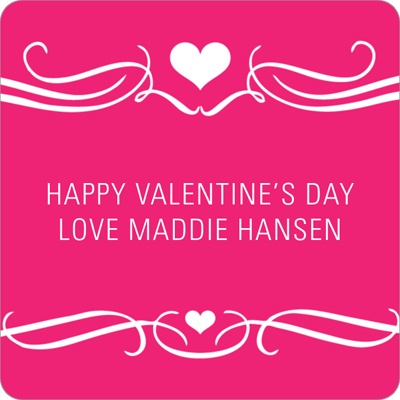 Flowing Hearts -- Valentine's Day Personalized Stickers