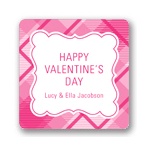 Pink and Plaid -- Valentine's Day Personalized Stickers