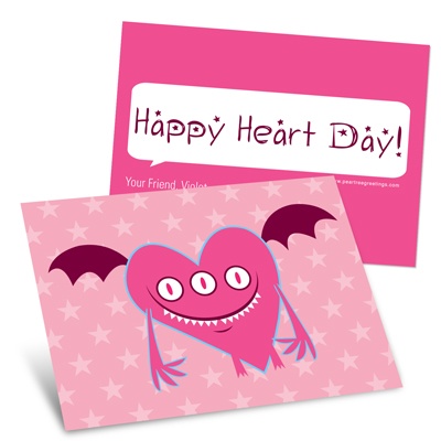 Pink Monster -- Kids Valentine's Day Cards