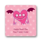 Pink Monster -- Valentine's Day Personalized Stickers