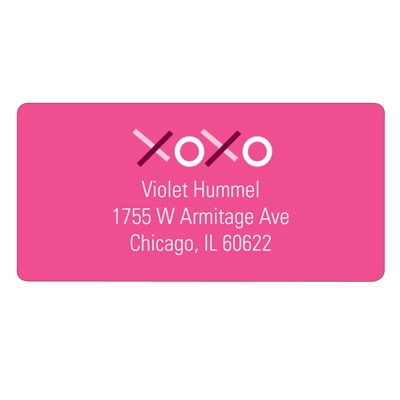 XOXO in Pink -- Valentine's Day Address Labels