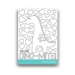 Dinosaur Fever -- Colorable Valentine Cards