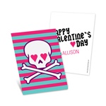 Skulls and Hearts in Pink -- Kids Valentine's Day Cards