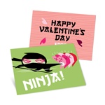 Ninja Action in Green -- Kids Valentine's Day Cards