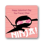 Ninja Power -- Valentine's Day personalized stickers