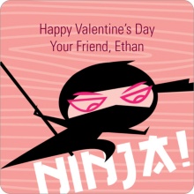 Ninja Power -- Valentine's Day personalized stickers