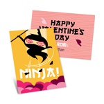 Ninja Action in Yellow -- Kids Valentine's Day Cards