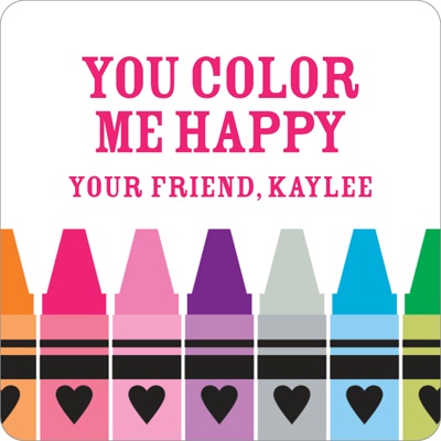 Color Me Happy -- Valentine's Day Personalized Stickers