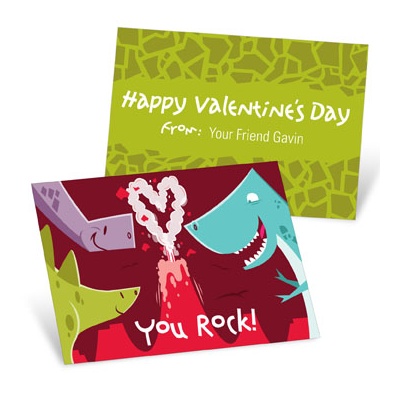 Dinosaurs Rock -- Valentine's Day Cards for Kids