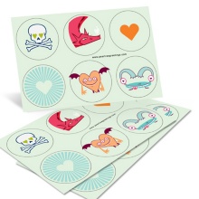 Fun Valentine Creatures -- Valentine Stickers