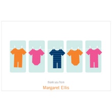 Clothespins and Onesies -- Baby Shower Thank You Cards
