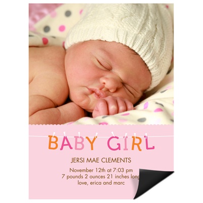 THE GOLDEN TICKET -- BOY PHOTO BIRTH ANNOUNCEMENT, 2in. x 4in. Folded Holiday Card