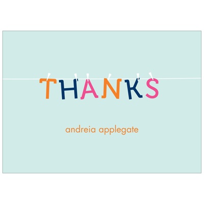 Hanging Letters -- Baby Shower Thank You Card
