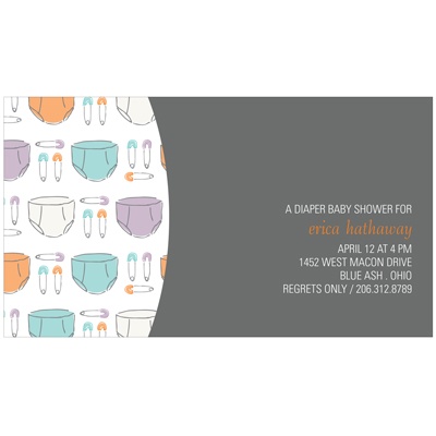 Pins and Diapers -- Baby Shower Invitations