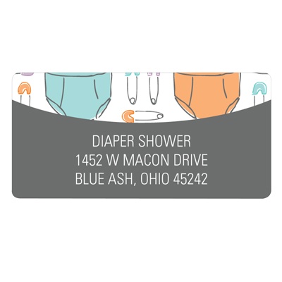 Pins and Diapers -- Baby Shower Address Labels